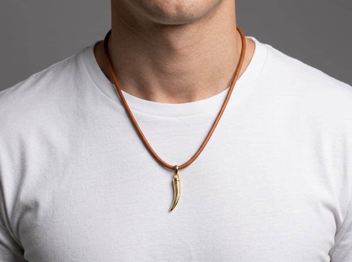 Horn Pendant, Yellow gold